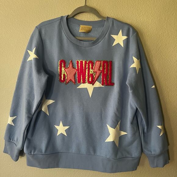 Judith March Cowgirl Crewneck Sweatshirt With Pockets Women’s Size L - Picture 5 of 10